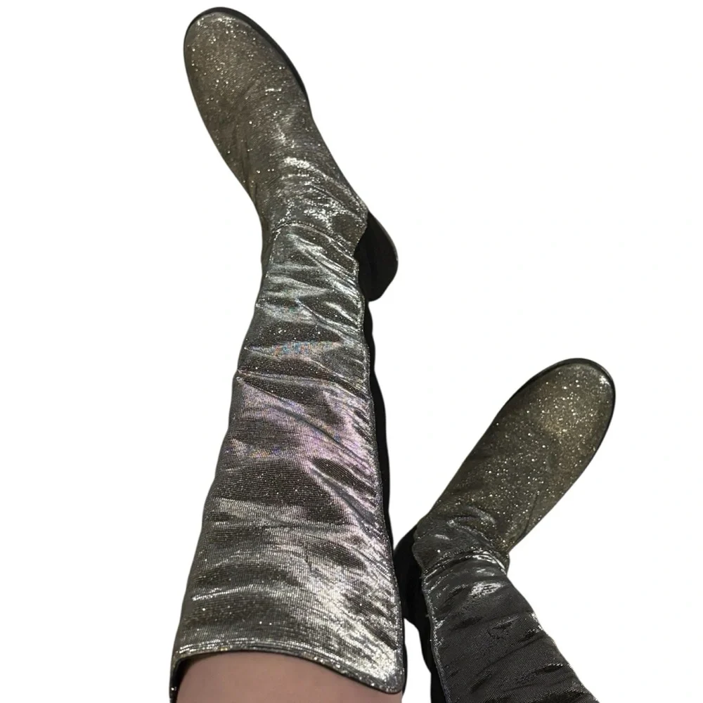 Stuart weitzman 50/50 metallic stretch over the knee boot women’s size 9